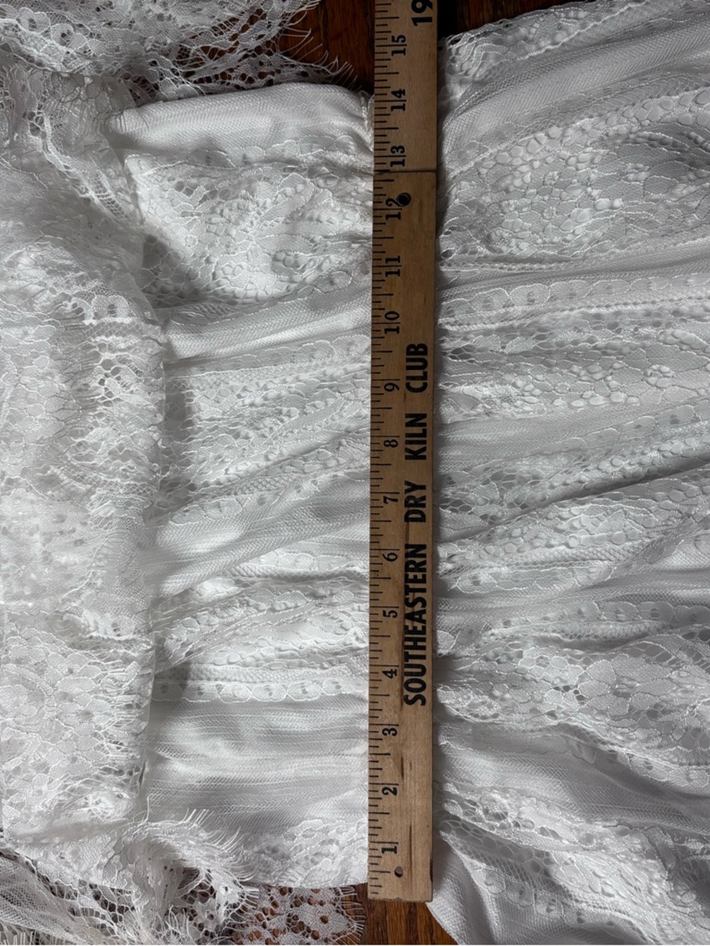 Women’s off Shoulder White Lace Maxi Dress Long Sz L Boho Fairy Coquette - Picture 9 of 15